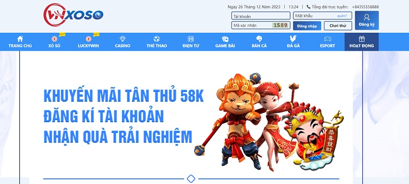 Chương Trình Vnxoso Tặng 58k Khuyến Mãi Hấp Dẫn